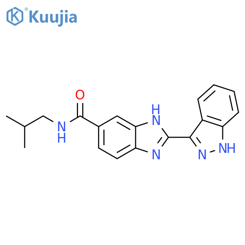 1H-Benzimidazole-5-carboxamide,2-(1H-indazol-3-yl)-N-(2-methylpropyl)- structure