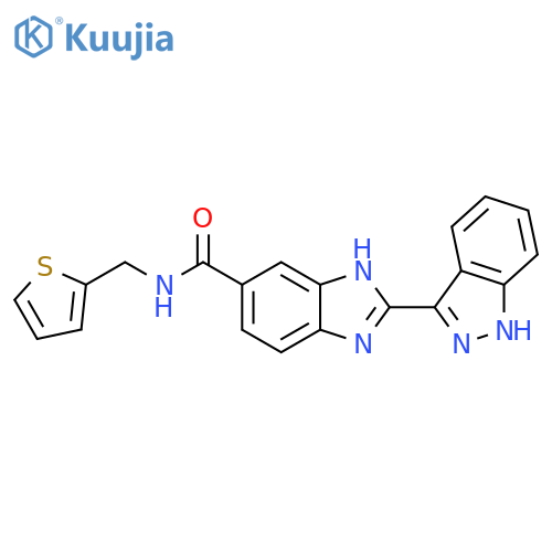1H-Benzimidazole-5-carboxamide,2-(1H-indazol-3-yl)-N-(2-thienylmethyl)- structure