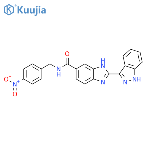 1H-Benzimidazole-5-carboxamide,2-(1H-indazol-3-yl)-N-[(4-nitrophenyl)methyl]- structure