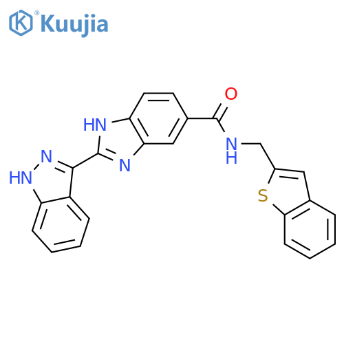 1H-Benzimidazole-5-carboxamide,N-(benzo[b]thien-2-ylmethyl)-2-(1H-indazol-3-yl)- structure