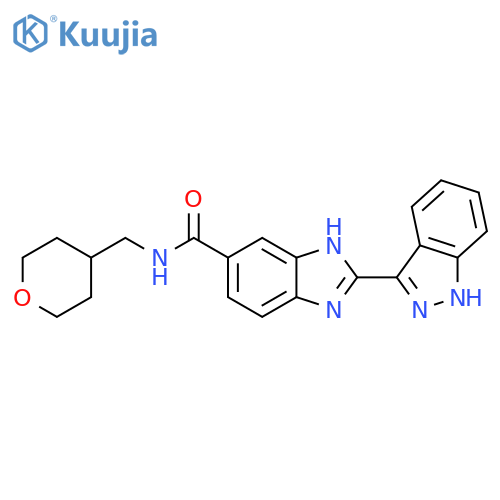 1H-Benzimidazole-5-carboxamide,2-(1H-indazol-3-yl)-N-[(tetrahydro-2H-pyran-4-yl)methyl]- structure