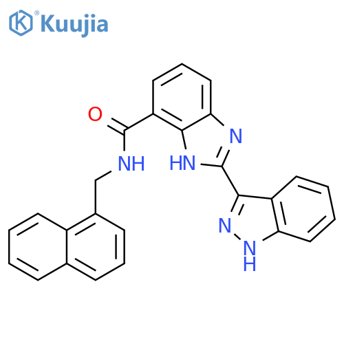 1H-Benzimidazole-4-carboxamide,2-(1H-indazol-3-yl)-N-(1-naphthalenylmethyl)- structure