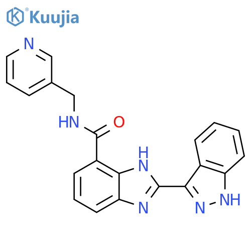 1H-Benzimidazole-4-carboxamide,2-(1H-indazol-3-yl)-N-(3-pyridinylmethyl)- structure