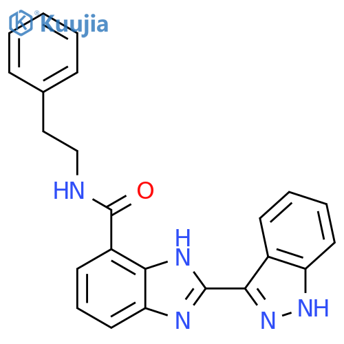 1H-Benzimidazole-4-carboxamide,2-(1H-indazol-3-yl)-N-(2-phenylethyl)- structure