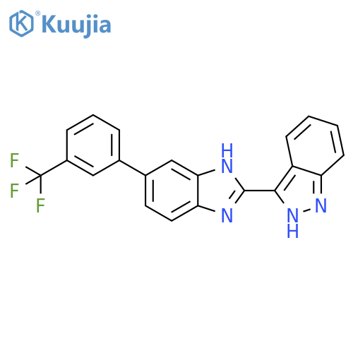 1H-Benzimidazole, 2-(2H-indazol-3-yl)-5-[3-(trifluoromethyl)phenyl]- structure