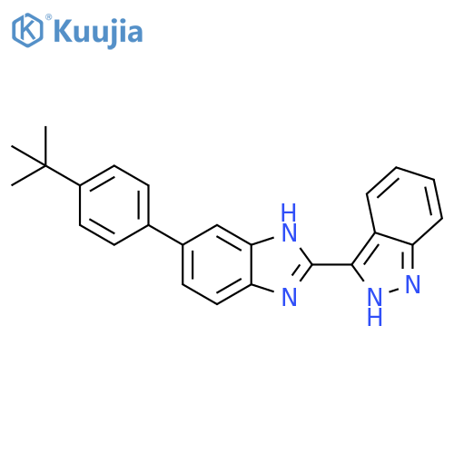 1H-Benzimidazole, 5-[4-(1,1-dimethylethyl)phenyl]-2-(2H-indazol-3-yl)- structure