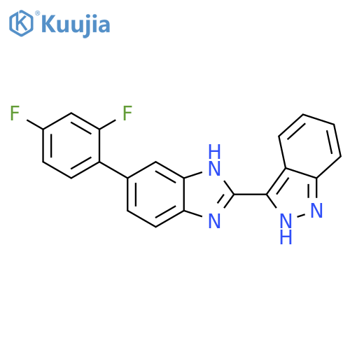 1H-Benzimidazole, 5-(2,4-difluorophenyl)-2-(2H-indazol-3-yl)- structure