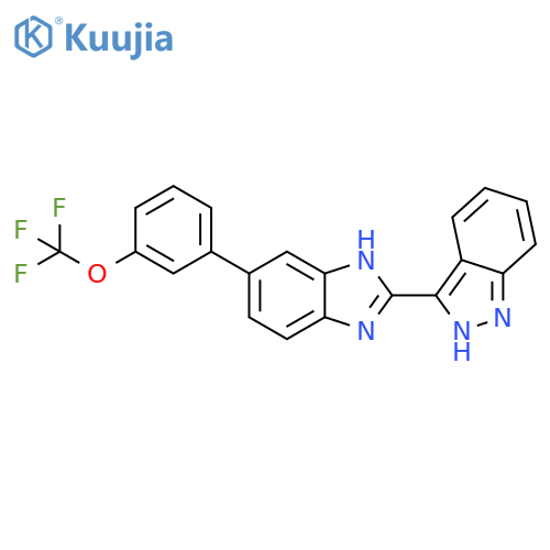 1H-Benzimidazole, 2-(2H-indazol-3-yl)-5-[3-(trifluoromethoxy)phenyl]- structure
