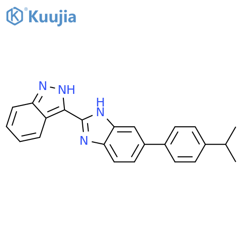 1H-Benzimidazole, 2-(2H-indazol-3-yl)-5-[4-(1-methylethyl)phenyl]- structure