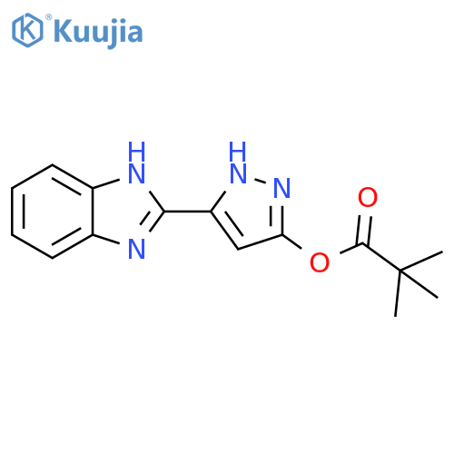 Propanoic acid, 2,2-dimethyl-, 5-(1H-benzimidazol-2-yl)-1H-pyrazol-3-ylester structure