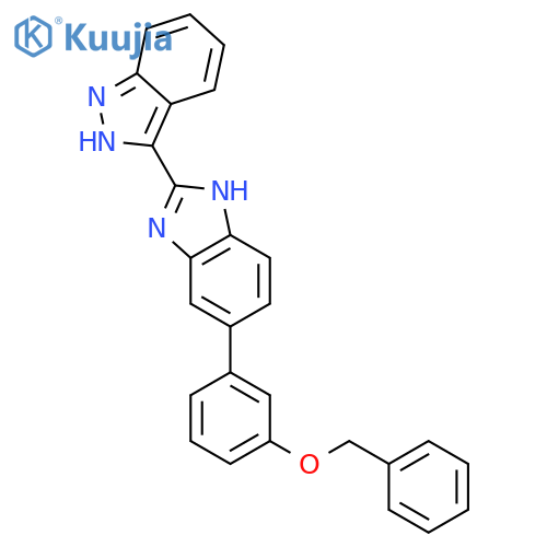 1H-Benzimidazole, 2-(2H-indazol-3-yl)-5-[3-(phenylmethoxy)phenyl]- structure