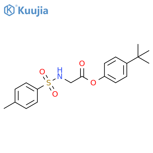 Glycine, N-[(4-methylphenyl)sulfonyl]-, 4-(1,1-dimethylethyl)phenyl ester structure