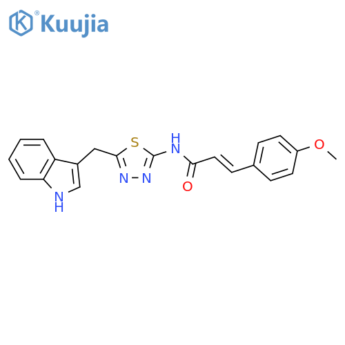 2-Propenamide,N-[5-(1H-indol-3-ylmethyl)-1,3,4-thiadiazol-2-yl]-3-(4-methoxyphenyl)- structure