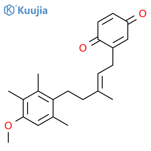 2-[5-(4-methoxy-2,3,6-trimethylphenyl)-3-methylpent-2-enyl]-1,4-benzoquinone structure