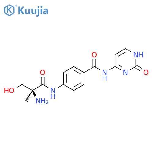 Benzamide, 4-[[(2S)-2-amino-3-hydroxy-2-methyl-1-oxopropyl]amino]-N-(1,2-dihydro-2-oxo-4-pyrimidinyl)- structure