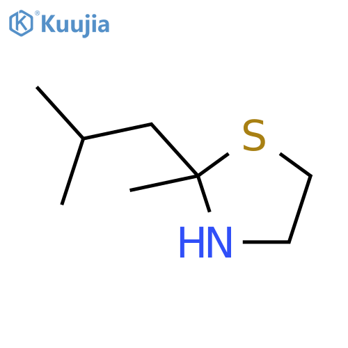 Thiazolidine, 2-methyl-2-(2-methylpropyl)- structure