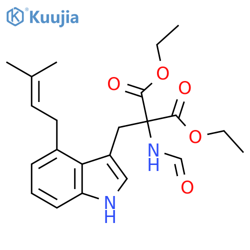 Propanedioic acid,(formylamino)[[4-(3-methyl-2-butenyl)-1H-indol-3-yl]methyl]-, diethylester structure
