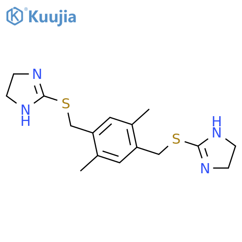 2,2'-[(2,5-dimethylbenzene-1,4-diyl)bis(methanediylsulfanediyl)]bis(4,5-dihydro-1H-imidazole) structure