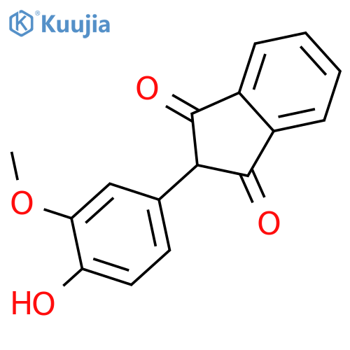 1H-Indene-1,3(2H)-dione,2-(4-hydroxy-3-methoxyphenyl)- structure