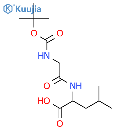 (2S)-2-(2-{(tert-butoxy)carbonylamino}acetamido)-4-methylpentanoic acid structure