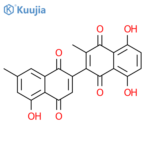 [2,2'-Binaphthalene]-1,1',4,4'-tetrone, 5,5',8-trihydroxy-3,7'-dimethyl- structure