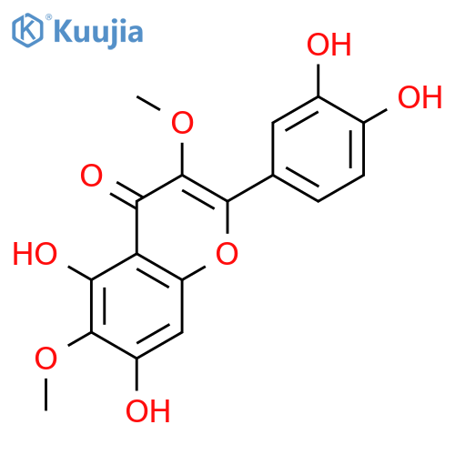 4H-1-Benzopyran-4-one,2-(3,4-dihydroxyphenyl)-5,7-dihydroxy-3,6-dimethoxy- structure