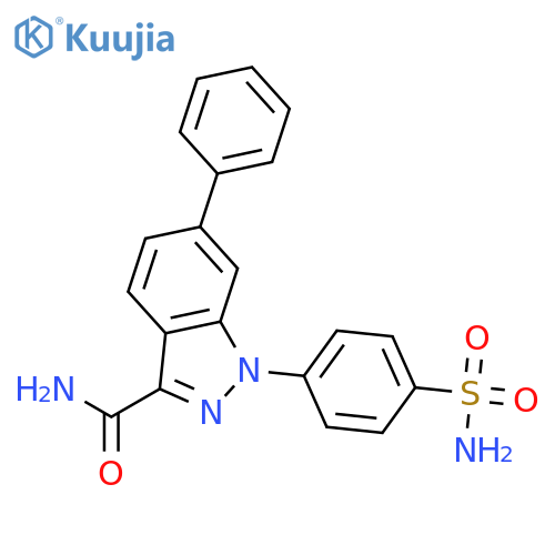 1H-INDAZOLE-3-CARBOXAMIDE, 1-[4-(AMINOSULFONYL)PHENYL]-6-PHENYL- structure