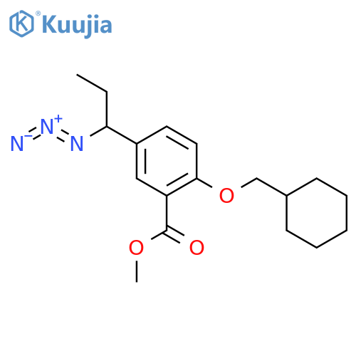 Benzoic acid, 5-(1-azidopropyl)-2-(cyclohexylmethoxy)-, methyl ester structure