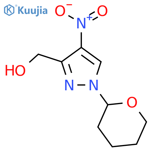 1H-Pyrazole-3-methanol, 4-nitro-1-(tetrahydro-2H-pyran-2-yl)- structure