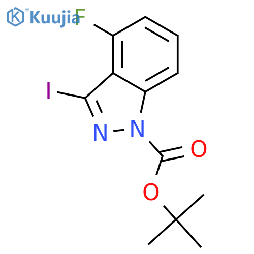 1H-Indazole-1-carboxylic acid, 4-fluoro-3-iodo-, 1,1-dimethylethyl ester structure