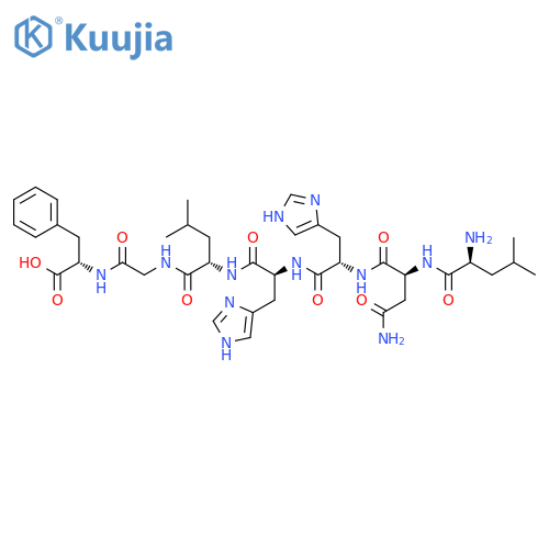 L-Phenylalanine, L-leucyl-L-asparaginyl-L-histidyl-L-histidyl-L-leucylglycyl- structure