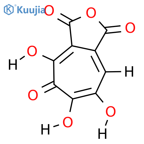 4,5,7-Trihydroxy-6-oxo-cyclohepta-2,4,7-trien-1,2-dicarbonsaeure-anhydrid structure