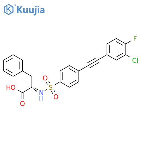 L-PHENYLALANINE, N-[[4-[(3-CHLORO-4-FLUOROPHENYL)ETHYNYL]PHENYL]SULFONYL]- structure
