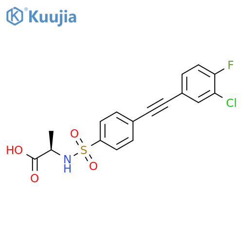 D-Alanine, N-[[4-[(3-chloro-4-fluorophenyl)ethynyl]phenyl]sulfonyl]- structure
