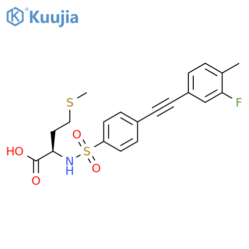 D-Methionine, N-[[4-[(3-fluoro-4-methylphenyl)ethynyl]phenyl]sulfonyl]- structure