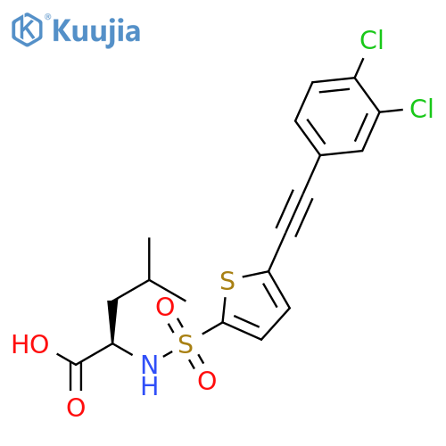 D-LEUCINE, N-[[5-[(3,4-DICHLOROPHENYL)ETHYNYL]-2-THIENYL]SULFONYL]- structure