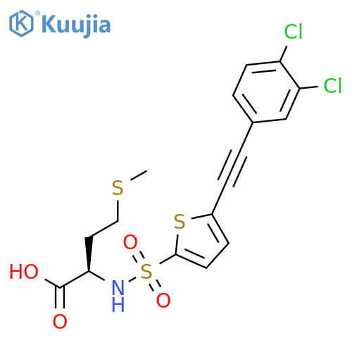 D-Methionine, N-[[5-[(3,4-dichlorophenyl)ethynyl]-2-thienyl]sulfonyl]- structure