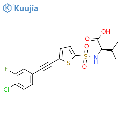 D-Valine, N-[[5-[(4-chloro-3-fluorophenyl)ethynyl]-2-thienyl]sulfonyl]- structure