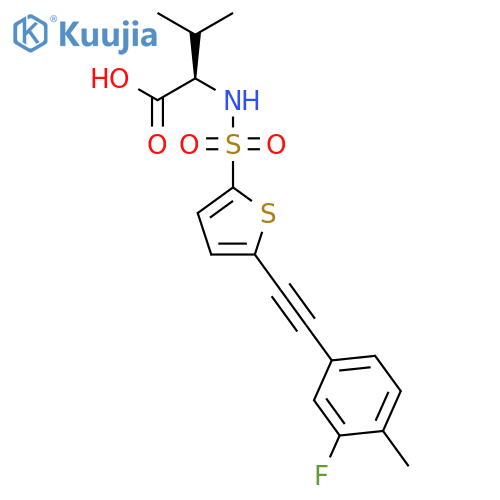 D-VALINE, N-[[5-[(3-FLUORO-4-METHYLPHENYL)ETHYNYL]-2-THIENYL]SULFONYL]- structure