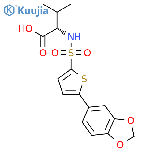 L-Valine, N-[[5-(1,3-benzodioxol-5-yl)-2-thienyl]sulfonyl]- structure