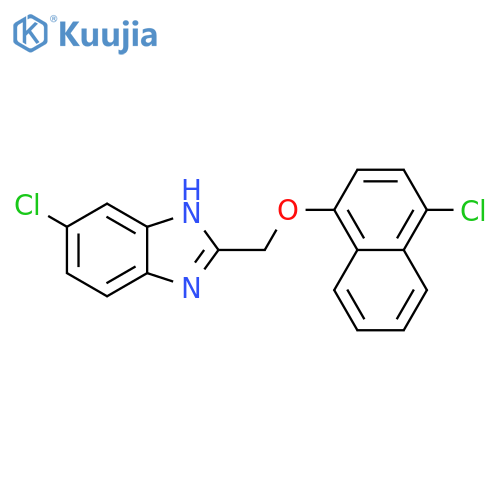 1H-Benzimidazole, 5-chloro-2-[[(4-chloro-1-naphthalenyl)oxy]methyl]- structure