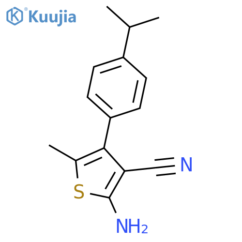 2-Amino-4-(4-isopropylphenyl)-5-methylthiophene-3-carbonitrile structure