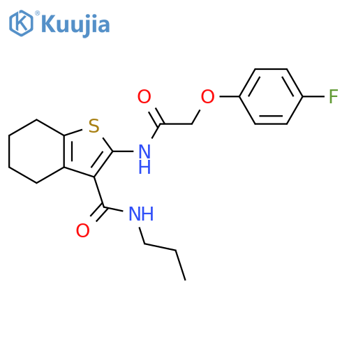 2-2-(4-fluorophenoxy)acetamido-N-propyl-4,5,6,7-tetrahydro-1-benzothiophene-3-carboxamide structure