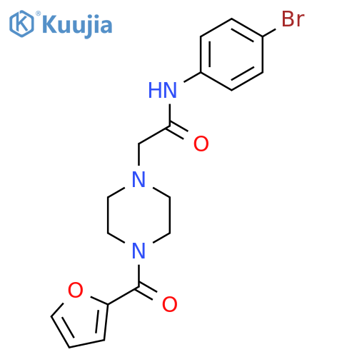 N-(4-bromophenyl)-2-4-(furan-2-carbonyl)piperazin-1-ylacetamide structure