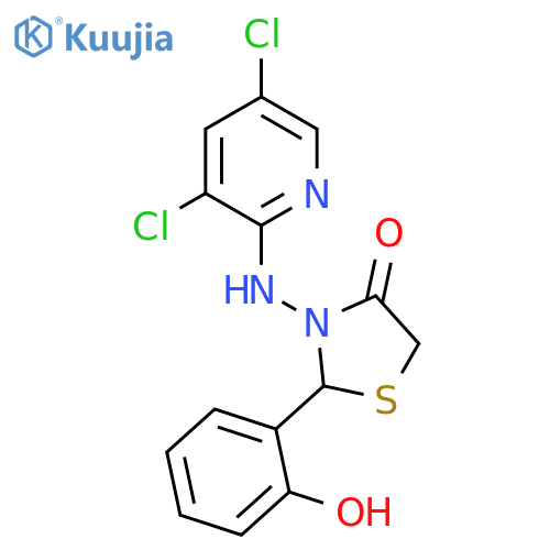 4-Thiazolidinone,3-[(3,5-dichloro-2-pyridinyl)amino]-2-(2-hydroxyphenyl)- structure