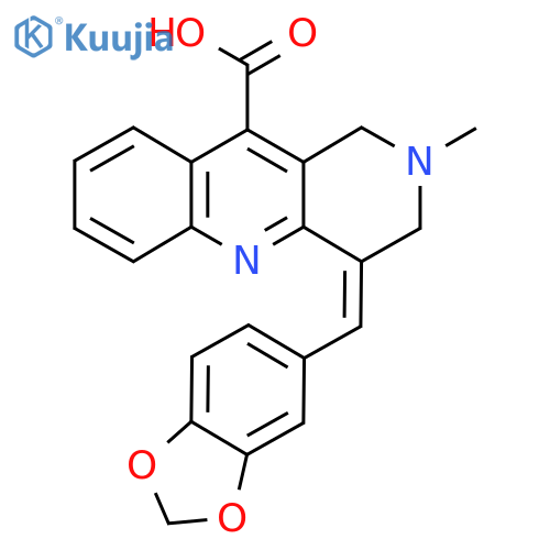 4-(1,3-dioxaindan-5-yl)methylidene-2-methyl-1H,2H,3H,4H-benzob1,6-naphthyridine-10-carboxylic acid structure