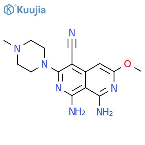 1,8-Diamino-6-methoxy-3-(4-methylpiperazin-1-yl)-2,7-naphthyridine-4-carbonitrile structure