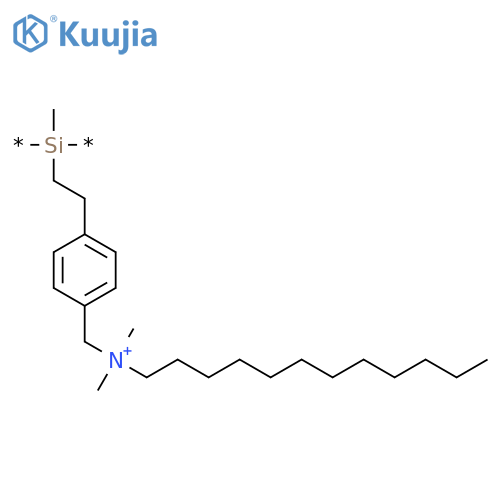 Poly[[2-[4-[(dodecyldimethylammonio)methyl]phenyl]ethyl]methylsilylene] structure