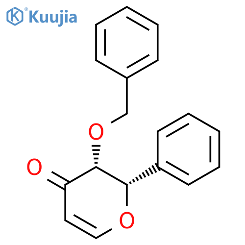 4H-Pyran-4-one, 2,3-dihydro-2-phenyl-3-(phenylmethoxy)-, (2S,3R)- structure
