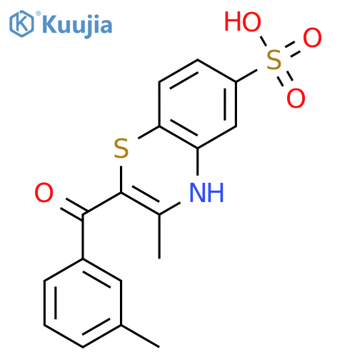 4H-1,4-Benzothiazine-6-sulfonic acid, 3-methyl-2-(3-methylbenzoyl)- structure